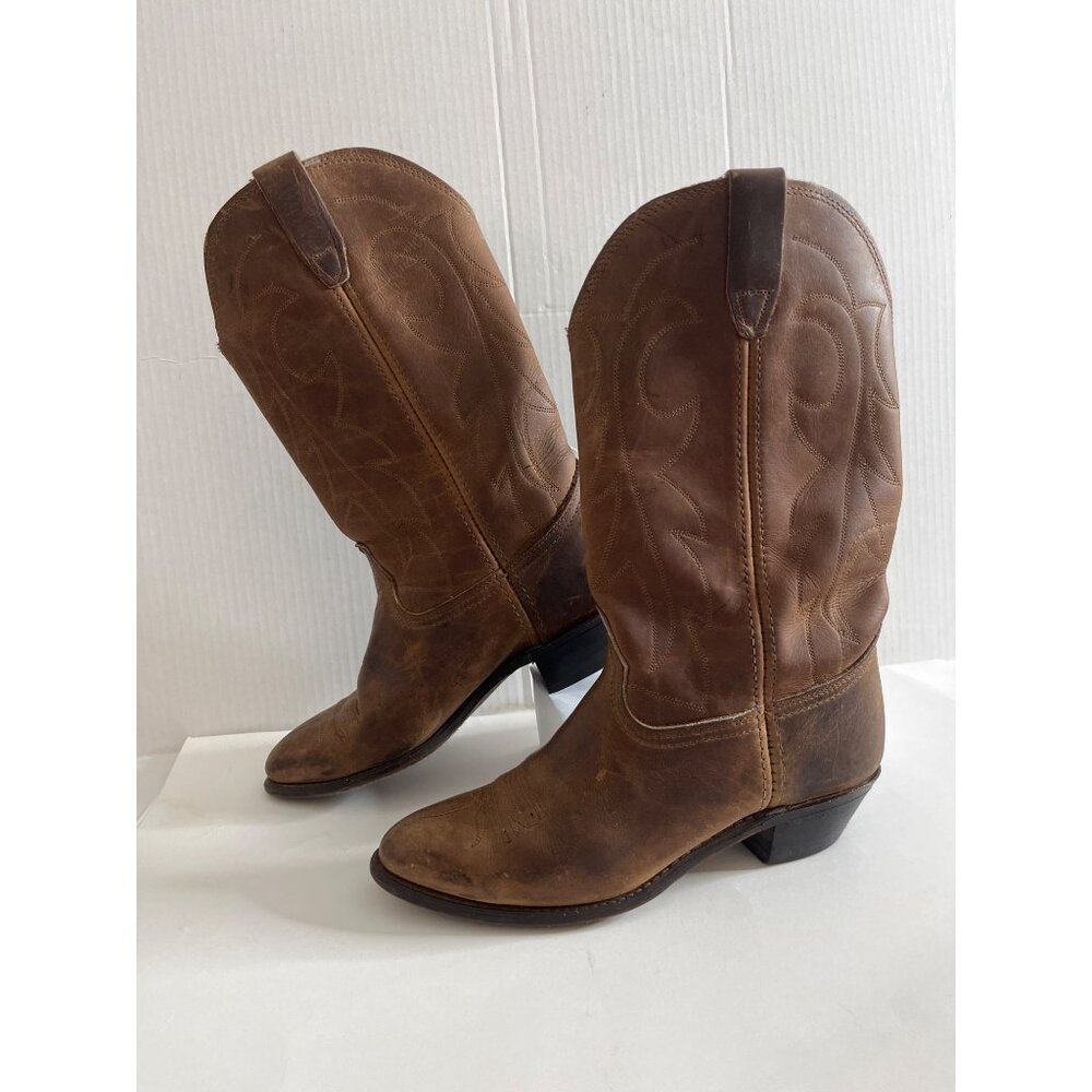 Durango Women's Cowboy‎ Boots Brown Leather Distressed Slouch Boots Size 7.5